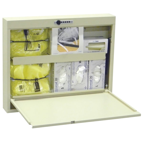 Isolation Wall Desk Self Close in Beige (25.5"H X 30"W X 4.5"D)